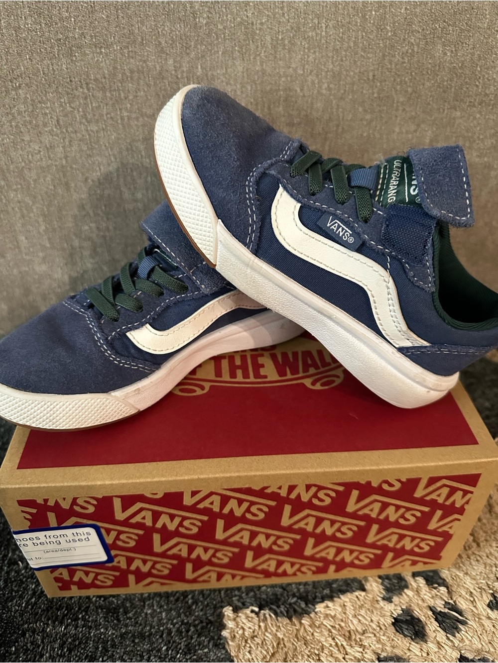 Vans Kids Navy Blue and White Old Skool Sneakers